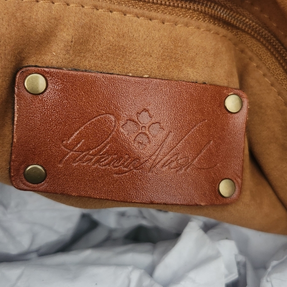 Brown Embossed Leather Handbag - Picture 5 of 11